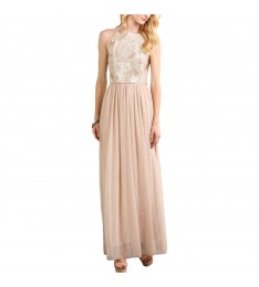 Champagne & Gold Geometric Maxi Dress