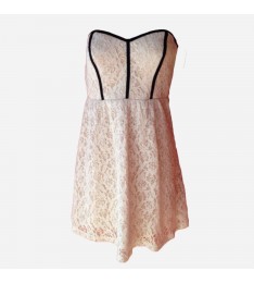 Lace Dress with Black Trim