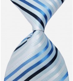 Striped Blues White Mens Tie