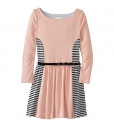 Girl's Blush Pink Striped Dress