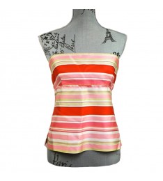Multicolor Striped Silk Tube Tank Top