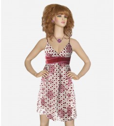 Red Circle Pattern Dress