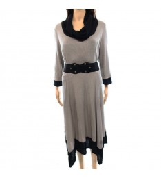 Toast & Black Belted Sweater Dress
