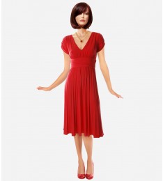 Red Pleated Dress