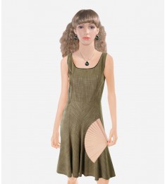 Waisted Brown Career Dress