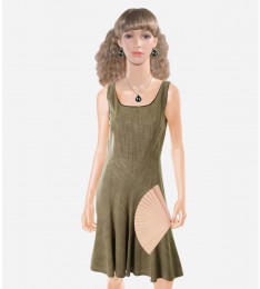 Waisted Brown Career Dress