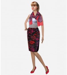 'Tamar' Stretch Silk Skirt