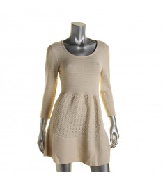 Ivory Knit Fit & Flare Sweaterdress