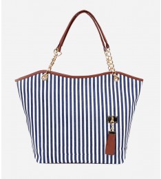 Stripe Canvas Shoulder Bag