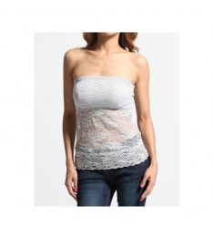 Ivory Floral Strapless Cami Tank Top