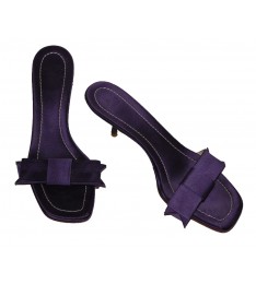 Low Heel Bow Tie Slides 