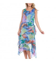 Multicolor Abstract Handkerchief Dress