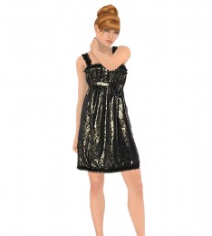 Velvet Trim Lurex Dress