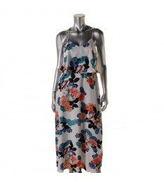 Ivory Strappy Floral Print Maxi Dress