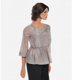 "Jilla" Hazelnut Silk Kimono Top