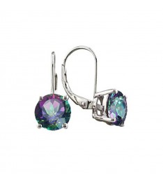 Mystic Topaz & White Gold Leverback Earrings