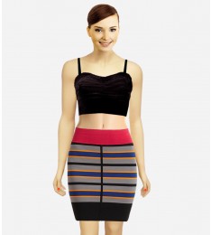 Yigal Azrouel Cut 25 Colorblock Bandage Skirt