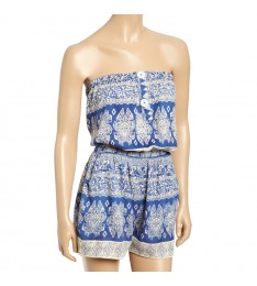 Blue & White Arabesque Romper 