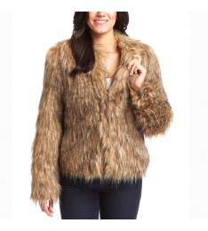 Light Brown Faux Fur Jacket