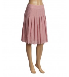 Pink Crinkle Pleated Skirt