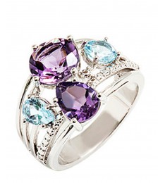 Gemstone & White Gold Statement Ring