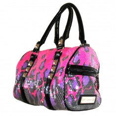 Pink & Black Satchel Handbag