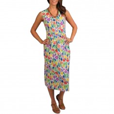Multicolor V-Neck Empire-Waist Dress