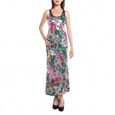 Multicolor Racerback Maxi Dress