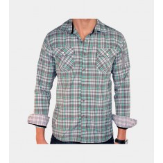 Green Plaid Long Sleeve  Shirt