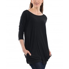 Black Three-Quarter Sleeve Tunic