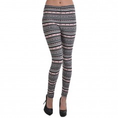 Black & Pink Diamond Stripe Leggings