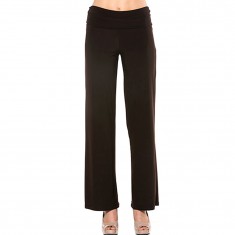 Deep Brown Fold-Over Palazzo Pants