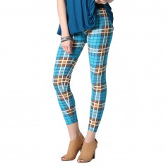 Teal Plaid Leggings