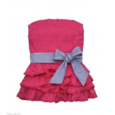  Tiered Ruffle Smocked Tube Top 