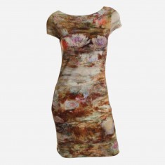 Tan Printed Knit Dress