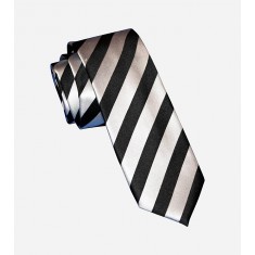 Black & White Skinny Silk Neck tie