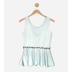 Blue Stretch Knit Tank Top