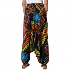 Multicolor Geometric Convertible Harem Pants