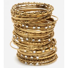 Oriental Gold Bangle Bracelets Set