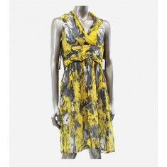 Yellow Silk Sleeveless Dress