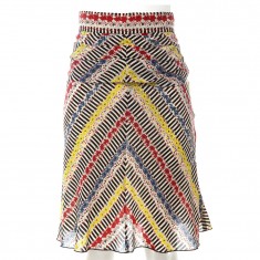 Multi Ruched Floral Flare Skirt 