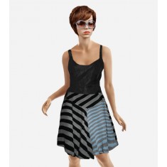 Stripe Silk Skirt