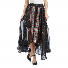 Black & Red Sheer Floral Skirt