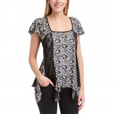 Black Squareneck Handkerchief Top