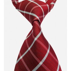 Red & White Silk Neck tie
