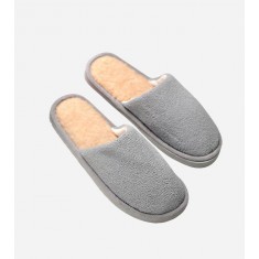 Gray Velvet Slippers