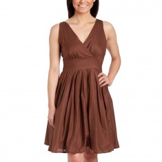 Coffee Empire-Waist Dress
