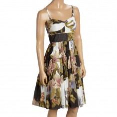 Sage Floral Empire Sleeveless Waist Dress