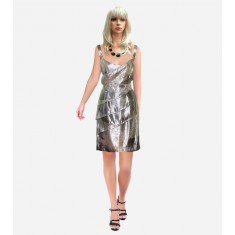 Asymmetrical Ruffled Silk Dress