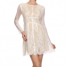 White Lace Skater Dress